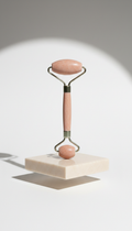 rouleau facial double en grès rosé